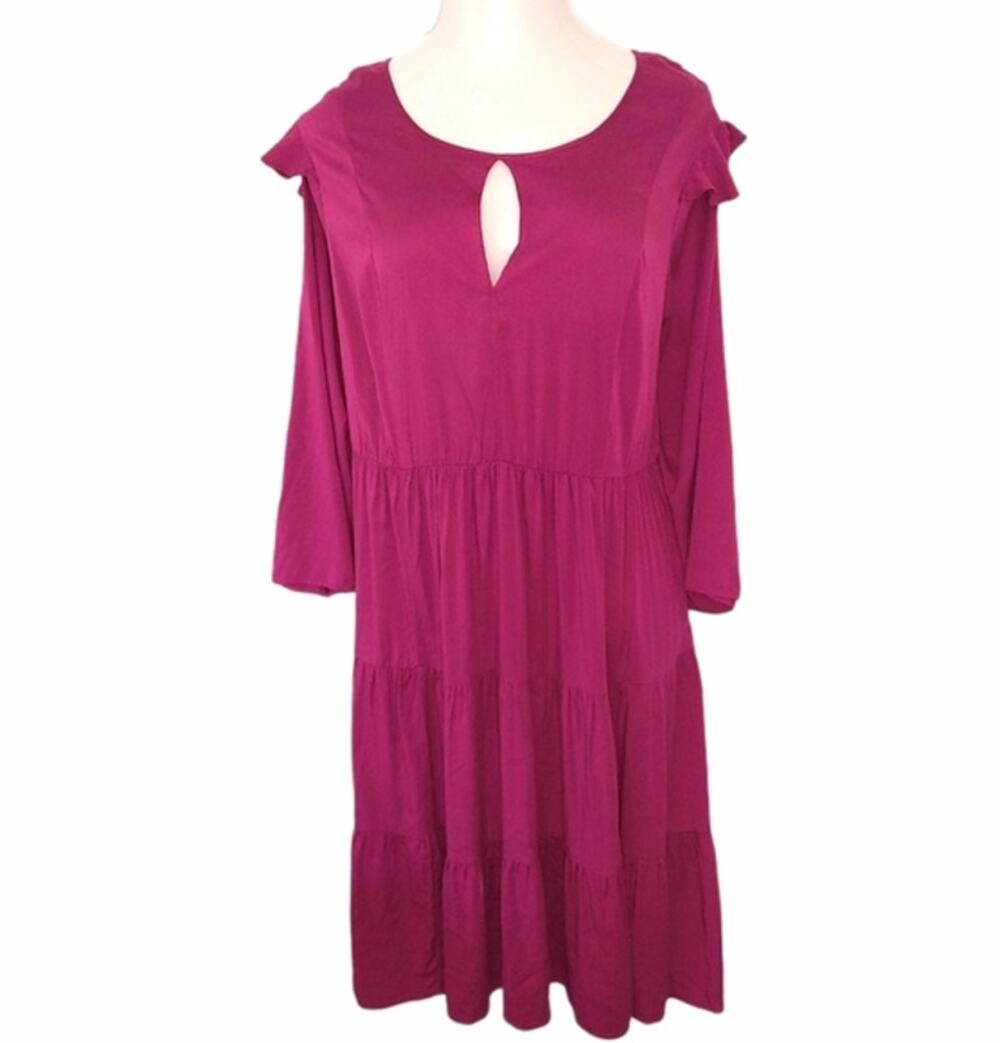 TORRID Pink Challis Tiered Ruffle Skater Dress Plus Size 4X